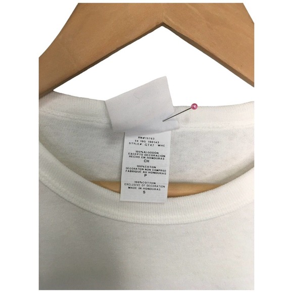 Champion Mens Small Heritage Logo Cotton Shirt Round Neck Long Sleeves White - Picture 8 of 12